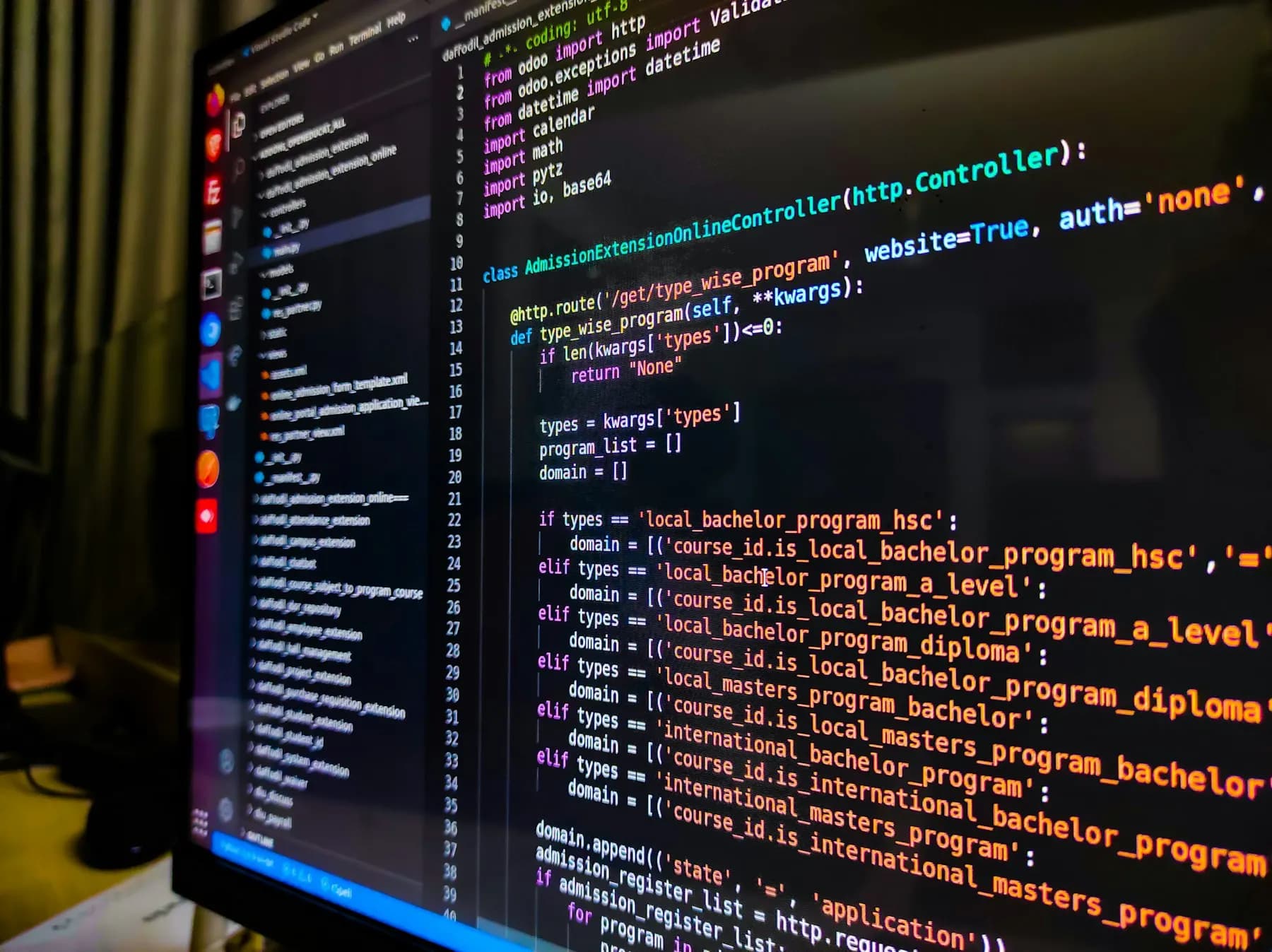 Application source code on a screen, representing the software Nexoris Technologies builds